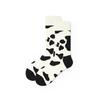 Cute Korean Style Black and White Cow Pattern Women's Mid-Tube Cotton Socks - Harajuku Fashion Trend.