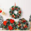 Christmas Wreath Beautiful With Artistic Pine Cone Design And Elegant Red Bow For Cheerful Decor