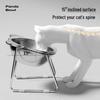Stainless Steel Pet Bowl with Neck Support Stand for Cats & Dogs - Water and Food Bowl