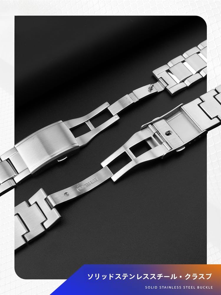 [syzynicy] Solid Stainless Steel Strap Compatible with G-SHOCK GST-B100/S110, GST-410/210, and GST-W100/W300 (Silver)