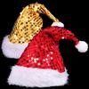 Christmas Santa Hats with Furry Brim Caps New Year Party Cosplay Accessories