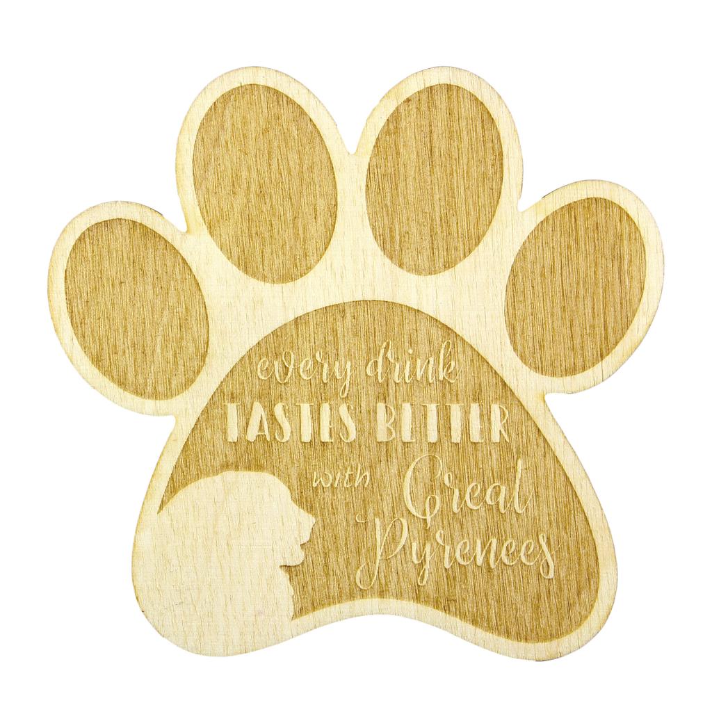 Pyrenean Mountain Dog, Great Pyrenees, Pyrenean Shepherd – Mug coaster, engraved coaster with dog | Art-Dog