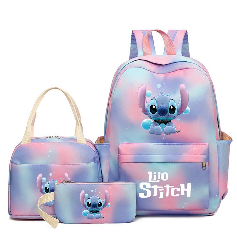 Cartoon Animation Schoolbag Large Capacity Primary And Secondary School Students Backpack Meal Bag Pencil Bag Three-Piece Set