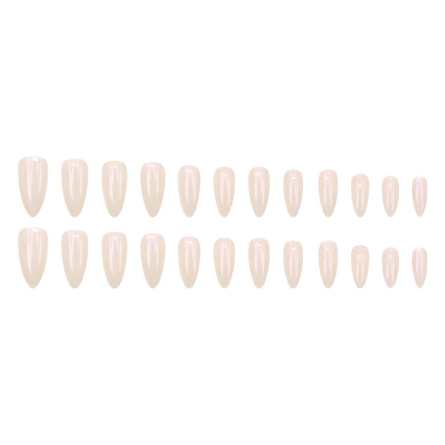 Elegant Sparkle White Pearl Nail Tips - European & American Fashion