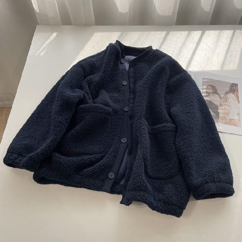 Women's Oversized Fleece Button Cardigan Loose Long Sleeve Casual Warm Outerwear Autumn Winter Top