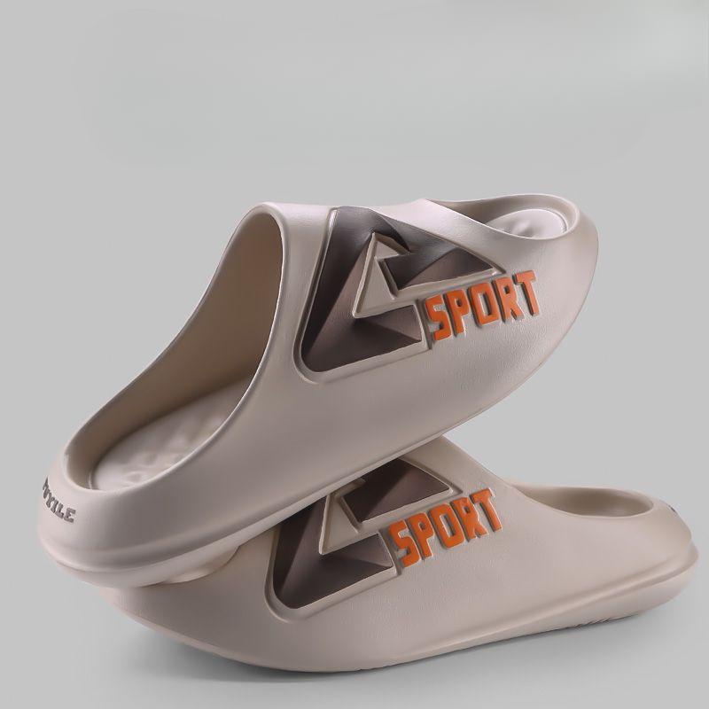 

Новые мужские тапочки, летняя домашняя и уличная одежда, трендовая домашняя обувь с толстой подошвой, для ванной комнаты, мягкая подошва, нескользящая 44-45