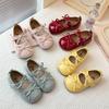 Girl's Mary Janes Candy Color Lovely Butterfly-knot Spring Children Flat Shoes Patent Leather Round Toe Cute Toddler Kids Shoe