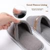 Etravel Disposable Slippers, 10 Pairs, Thickened Travel And Home Non-Slip Coral Fleece Slippers, One Size Fits All 35-44, Gray