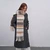Maillard style new versatile warm thickened fringed plaid imitation cashmere scarf women's autumn and winter