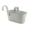 Hanging Flower Pot with Detachable Hooks Iron Metal Bucket Plant Pot for Railing Balcony White