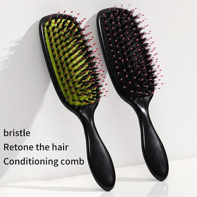 Hair Brush Boar Bristle Massage Comb Anti-Static Hair Scalp Styling Detangling Hollow Out Nylon Teeth Comb Air Bag Comb
