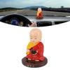 Solar Little Monk Figurine Automatic Head Shaking Decorative Funny Statue Ornament for   Car Dashboard Home