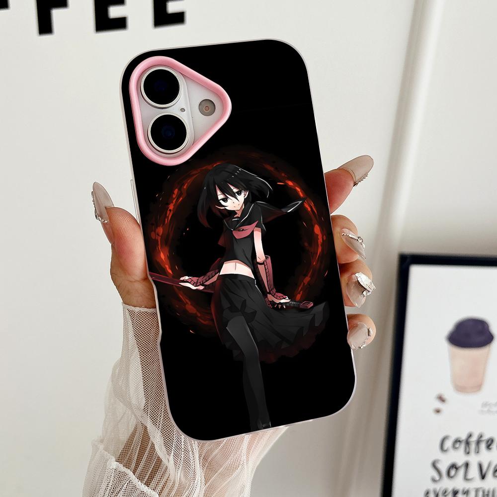 Akame Kurome Jelly Doppelschicht Rosa Handyhülle für iPhone 17 16 15 14 13 12 11 Air Pro Max Plus Schutzhülle