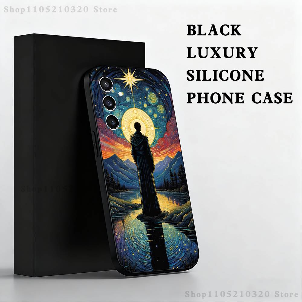 

Starry Sky Art Trees Phone Case For Samsung S25,S24,S23,S22,S21,S20,S10,Ultra,Plus,Lite,FE,Soft Silicone Black Cover SamsungS25 5G