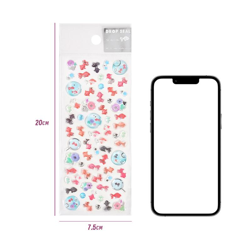 Japan Goldfish Epoxy  Glue Sticker Phone Case Sticker Diary Notebook Decoration Creative Gifts