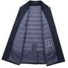 FAPAI Men's Business Lapel Merino Wool Down Overcoat