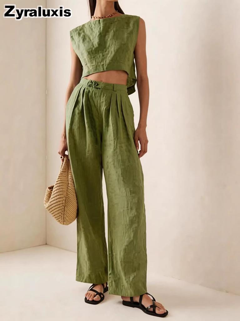 New Women's Summer Breathable Comfortable Crew Neck Loose Casual Set