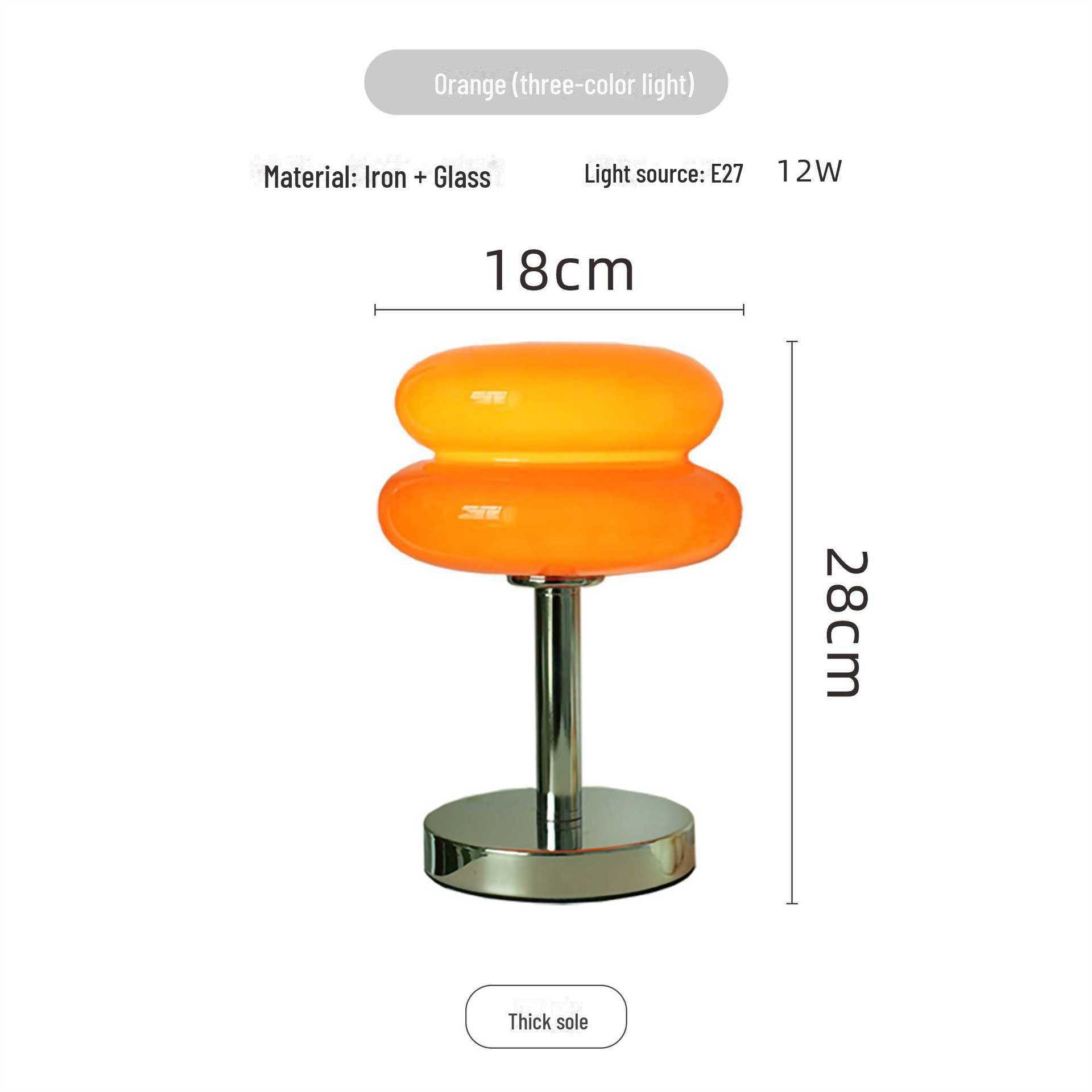 

Декоративная стеклянная настольная лампа Egg Tart для защиты глаз в гостиной, спальне, кабинете thick sole красный/оранжевый