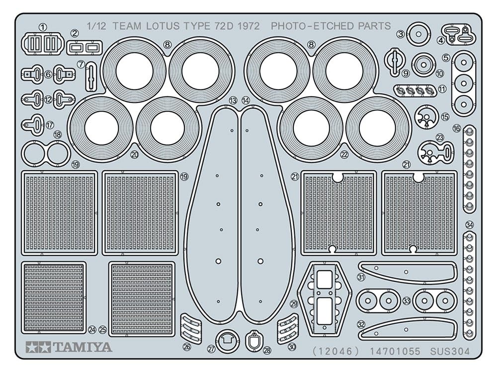 TAMIYA Big Scale Series Team Lotus Typ 72D 1972 Plastikový model 12046 1/12 č.46