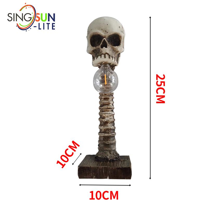 Halloween Skull Skeleton Lamp Horror 3D Statue New Table Light Creative Party Ornament Prop Home Bedroom Decoration Scary Prop