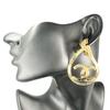 CHANEL COCO Mark teardrop motif 96P Earring gold Women used