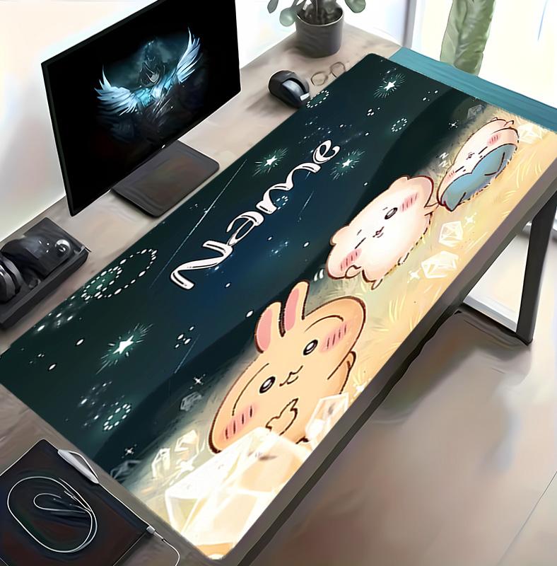 Customizable Name Chiikawa Pattern Gaming Mouse Pad-Non Slip Rubber Base,Perfect Gamers,Esports,Ideal Gift Gaming Enthusiasts