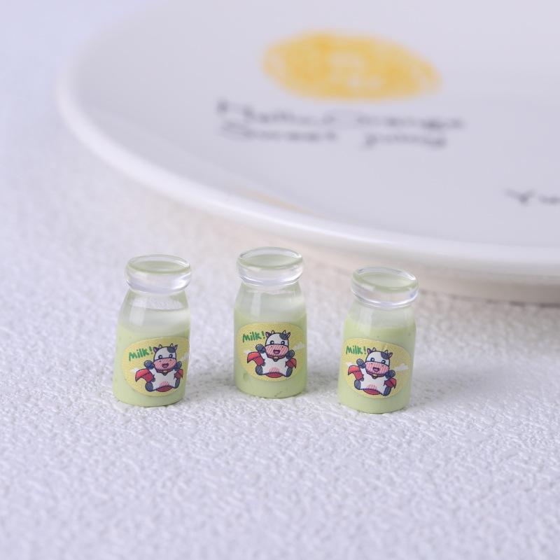 10Pcs Cute Simulation Transparent Milk Bottle Dollhouse Toys Miniature Ornaments Home Decoration Girly Resin Accessory Kids Gift