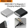 100W USB-C To Magnetic 3 Adapter with LED Indicator PD3.1 Type-C Female To Magnetic 3 Adapter for MacBook Air/for MacBook Pro