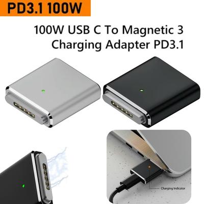 100W USB-C To Magnetic 3 Adapter with LED Indicator PD3.1 Type-C Female To Magnetic 3 Adapter for MacBook Air/for MacBook Pro