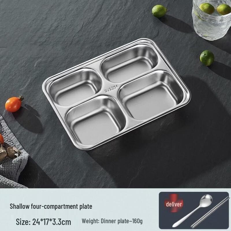 Ruhan 304 Stainless Steel Kids Divided Plate