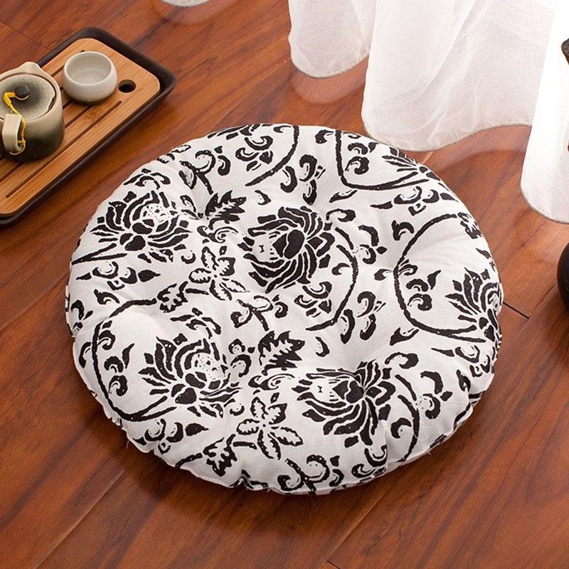 Luxurious Round Cushion Patio Tatami Meditation Mat Seat Pillow With Soft Touch Feeling