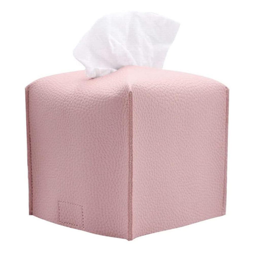 PU Leather Tissue Holder Box Decorative Paper Towel Dispenser Multi-Function Paper Towels Storage Container for Tabletop