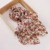 New Printed Hijabs Shawl Bubble Chiffon Hijabs Woman Design Flower Shawls Muslim Scarves Headscarf Wraps Turbans Long Scarves