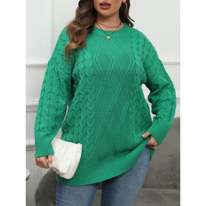Women s Pullover Sweater Plus Size Women s Round Neck Knitted Sweater Autumn Winter New Base Shirt L 2909₽