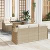 Set of 6 Pieces of Garden Sofas with Beige Poly Rattan Cushions, 2-seater Garden Sofa with Cushions 3348377