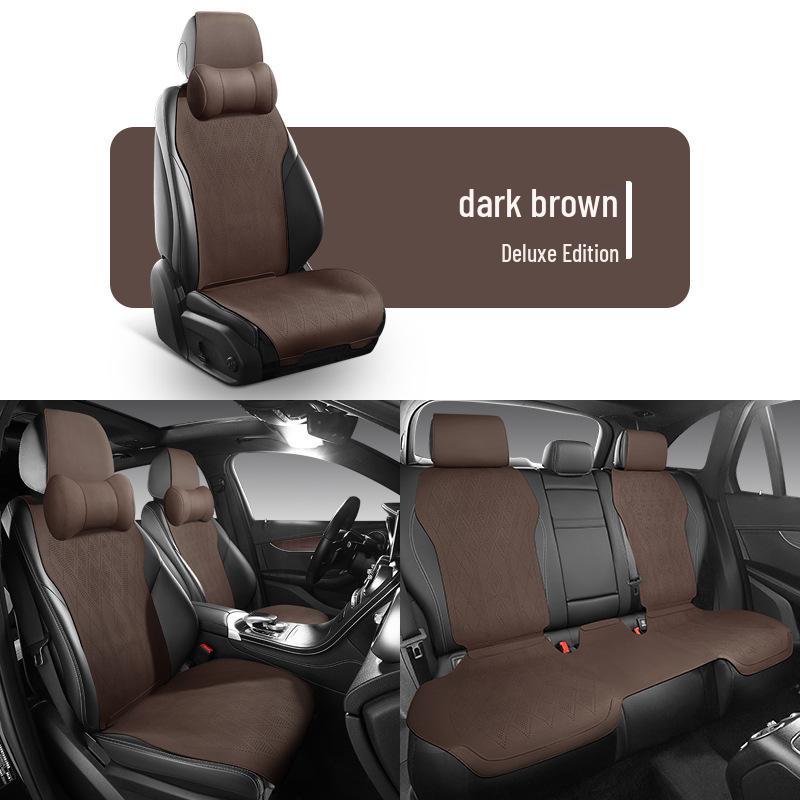 Universal Suede Car Seat Cushion for Four Seasons - Fit for Corolla, Bora, Lavida (Five-Seat, Half-Wrap Style)
