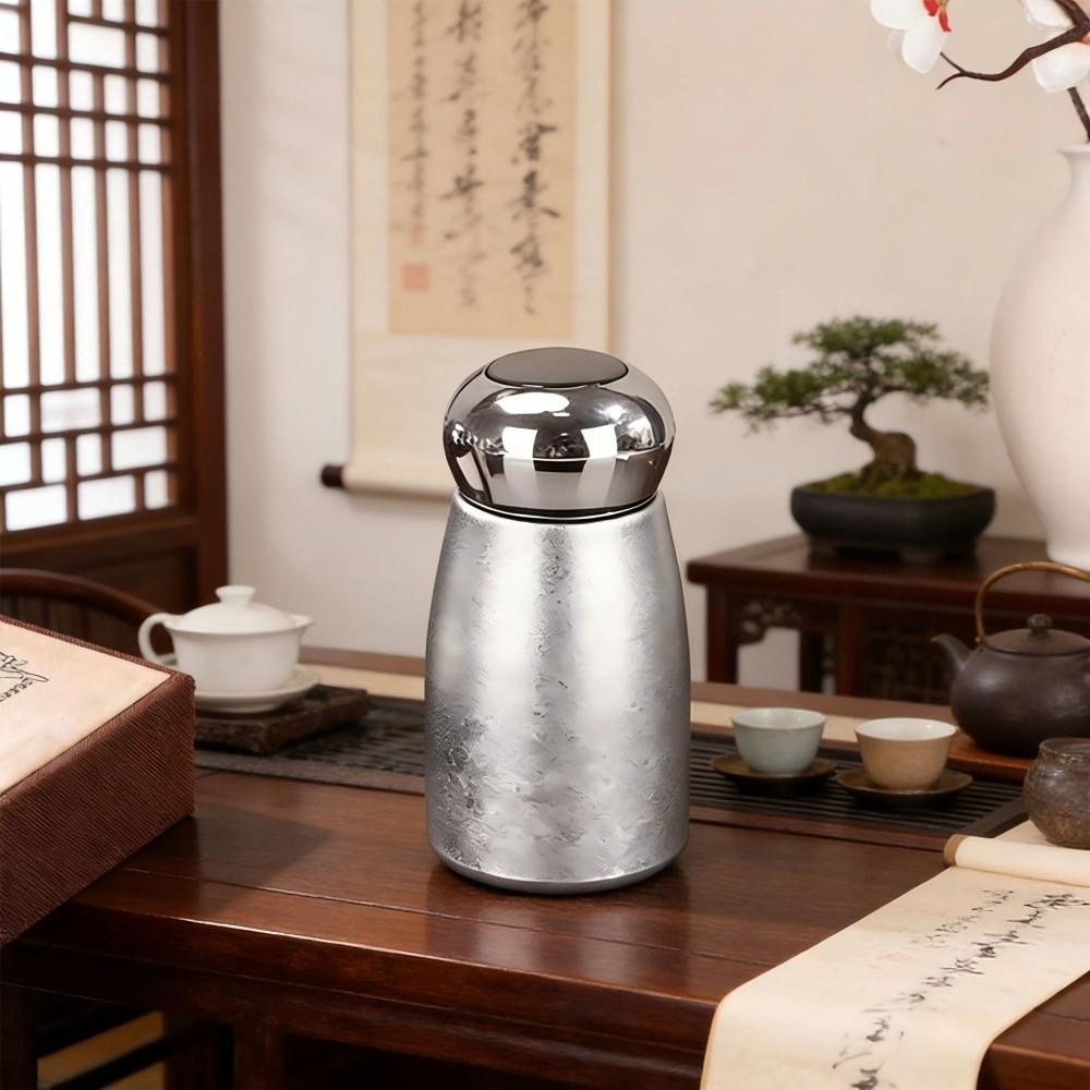Portable Smart Temperature-Displaying Cup Leak Proof Temperature-Displaying Pocket Cup Mushroom-Shaped Titanium-coated Liner