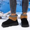 Damen Winter Warme Kurze Plüsch Schneestiefel 2025 Winter Mix Farbe Dicke Sohle Fellige Stiefeletten Mode Stickerei Baumwollschuhe