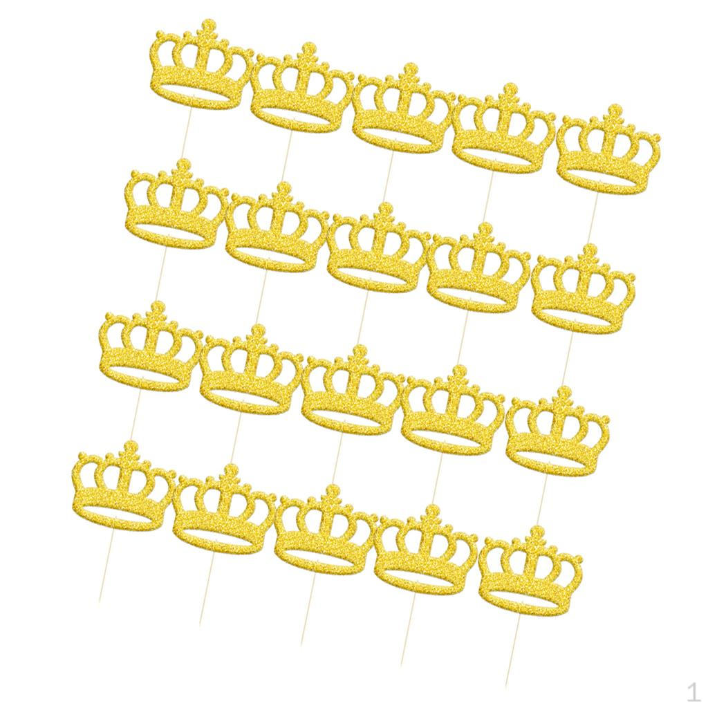 

20x DIY Cupcake Cake Topper Picks Birthday Shower Decor золотий