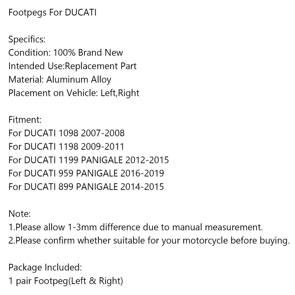 Sozius Fußraste Fußstütze Für DUCATI 959 1199 PANIGALE 1098 1198 Schwarz