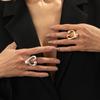 Creative Hollow Out Love Heart Ring For Women Fashion Design Geometric Irregular Knuckle Ring Couple Jewelry Accessories