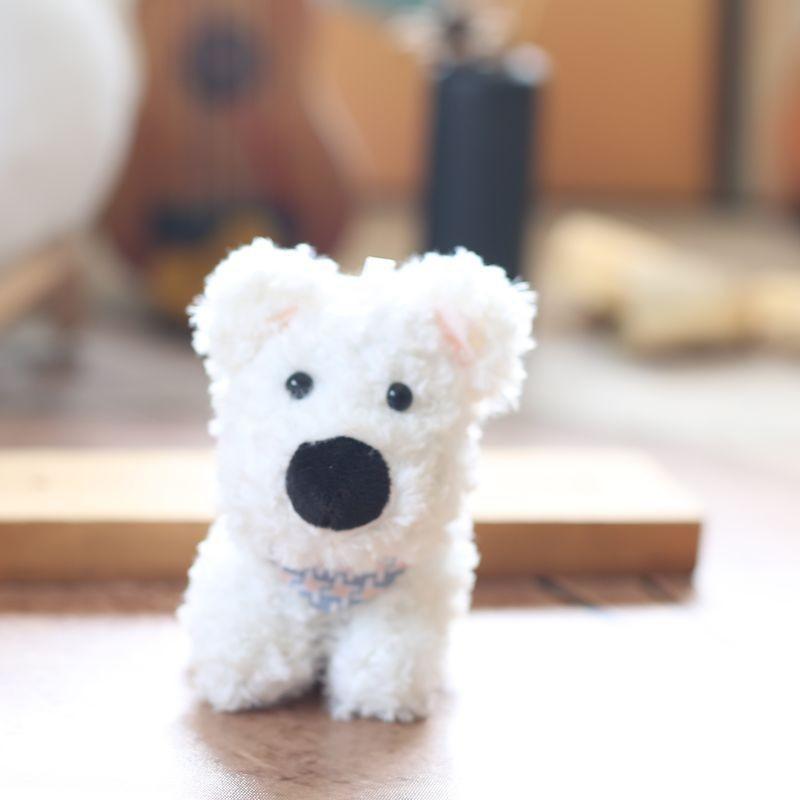 West Miniature Highland Dog Plush Keychain Bag Pendant Pp Cotton Toys Plush