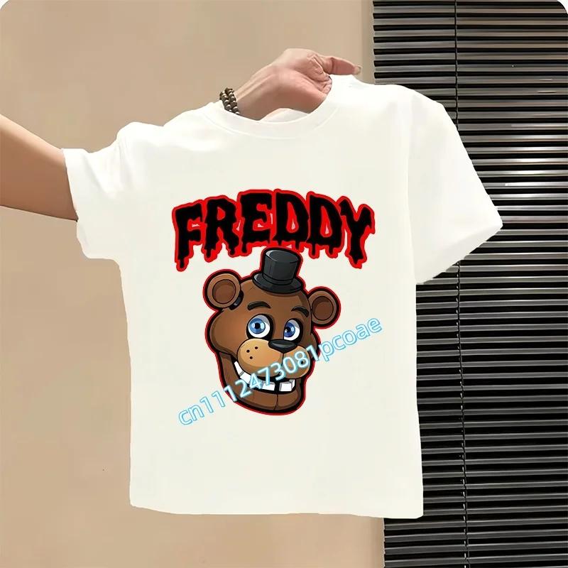 Graphic T-shirt Children Casual Sports Tops Short Sleeves Kids Clothing New Five Nights At Freddys Kids Cartoon