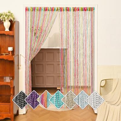 1Pc Door String Curtain, Wall Panel Fringe Window Room Divider Blind, Home Patio Bedroom Decorative Tassel Screen Ribbon Strings