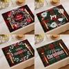 Jolly Christmas Linen Placemats - Stain-Proof, Heat-Resistant Holiday Table Decor