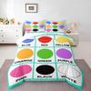 Colours in English Color Learning Chart Bedding set (1 duvet cover, 2 pillowcases, duvet not included), Rainbow Circles Art Print