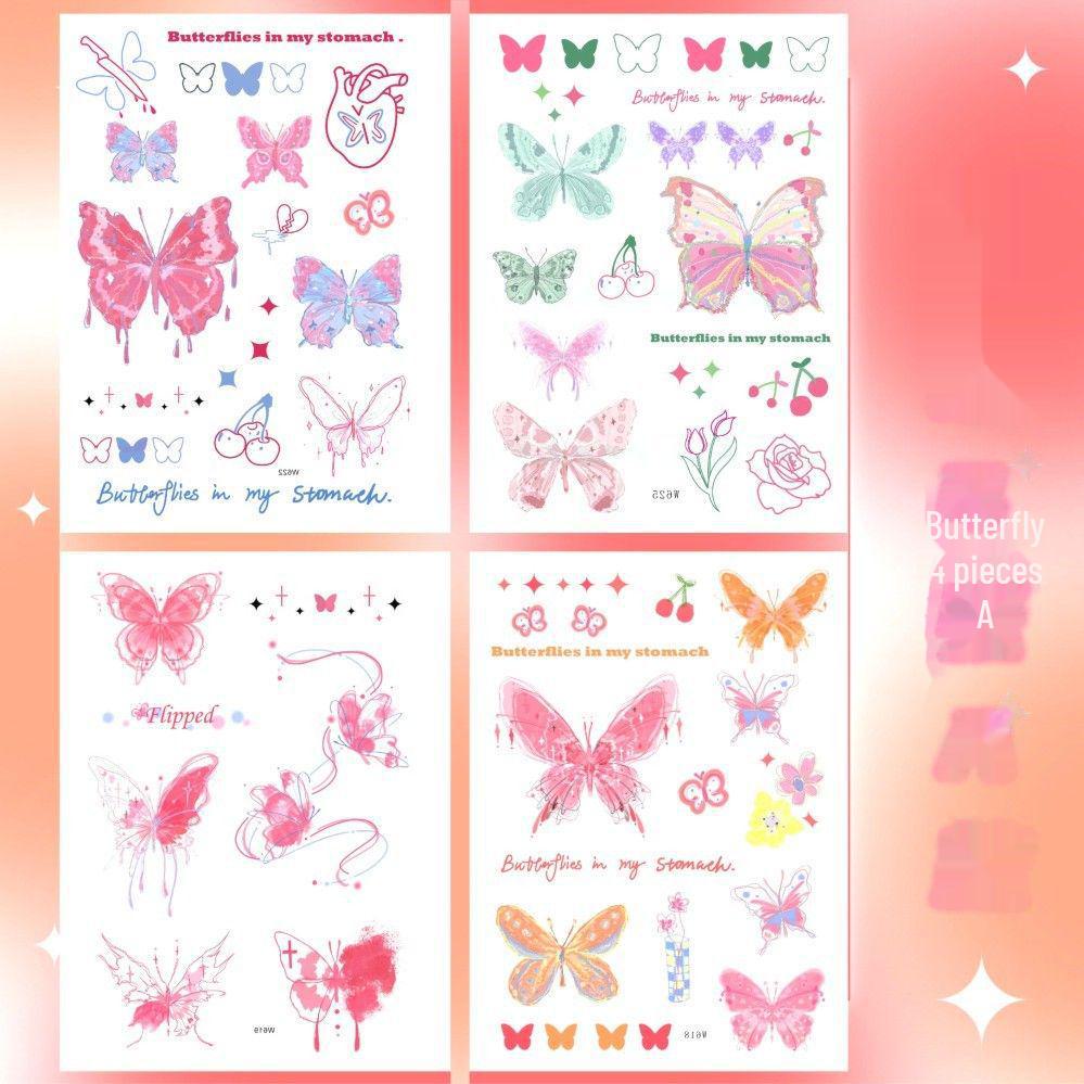 

Водонепроницаемая реалистичная татуировка-наклейка в виде бабочки – маленькая, свежая, эстетичная в мультяшном стиле, долговечная, персонализированные цвета