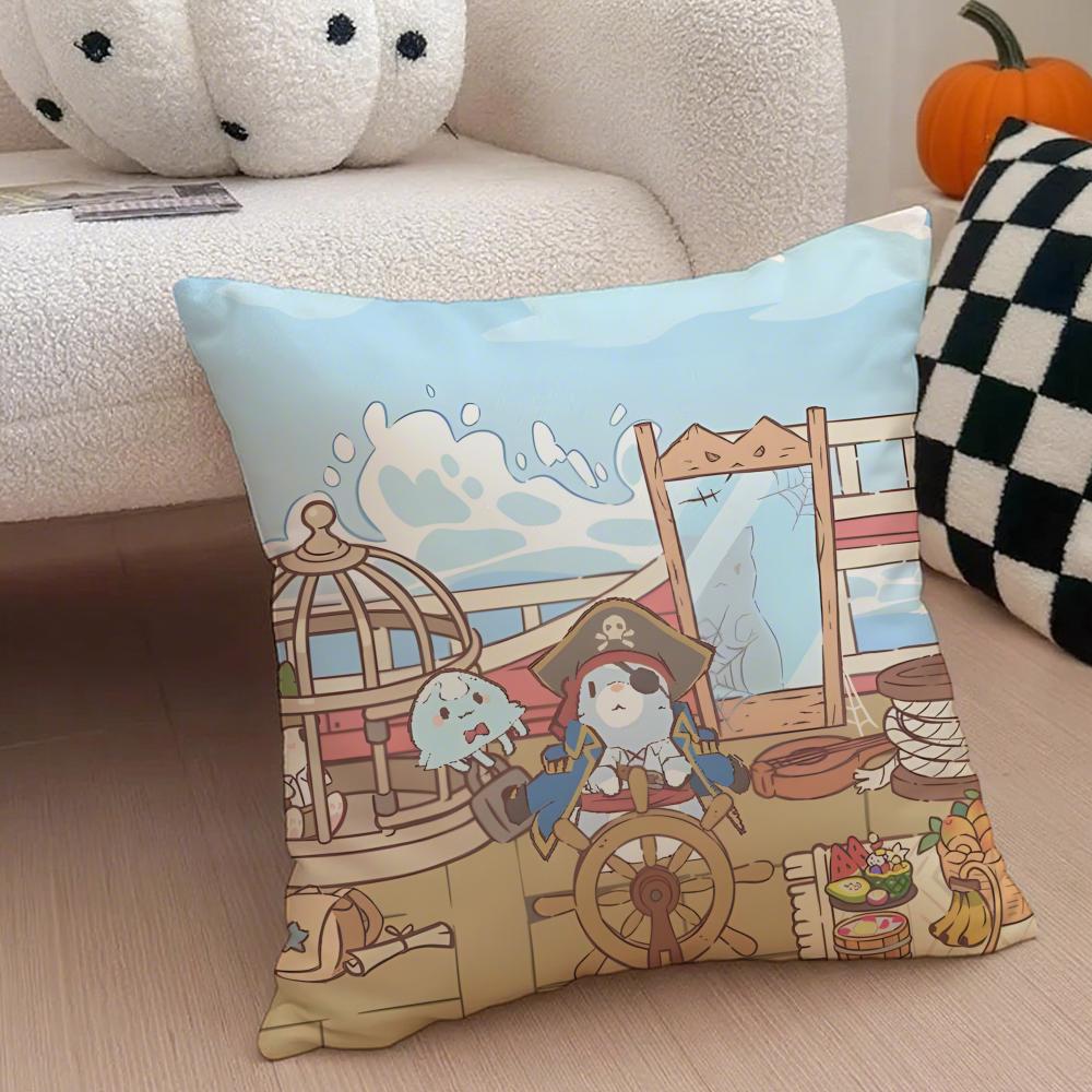 

fresh aesthetic CCatsSoup Cushion Cover Throw Pillow Cover Hidden Button Durable Polyester Chair Cushion 30X30cm