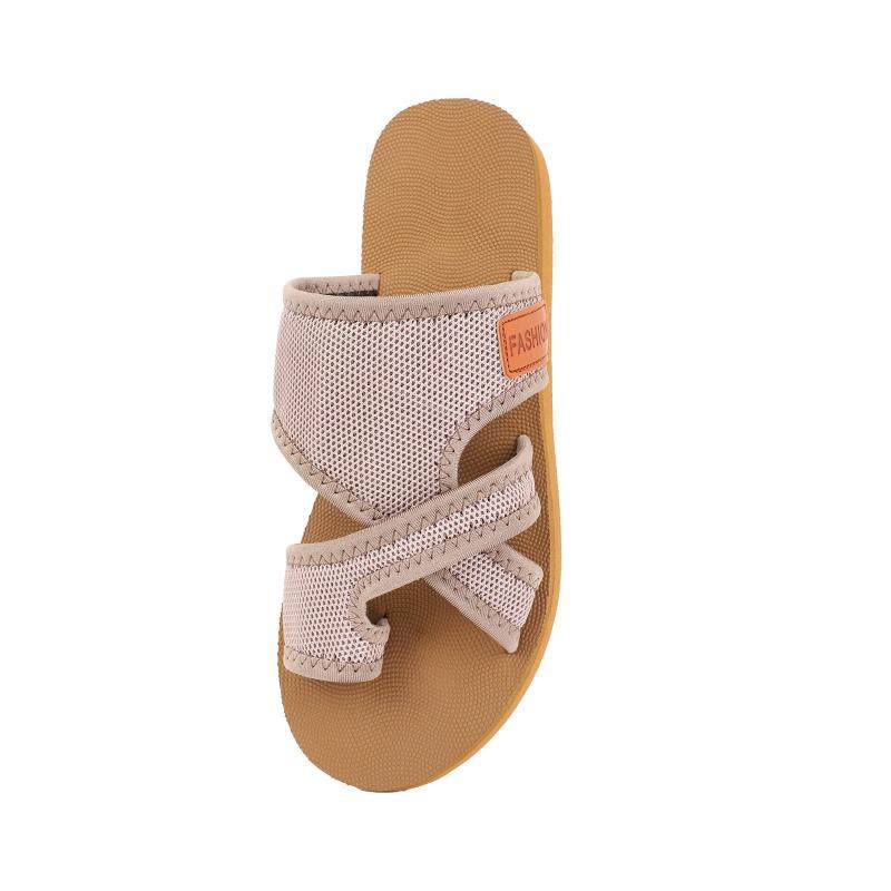 New European and American fashion breathable mesh round head slippers large size soft bottom beach women's slippers