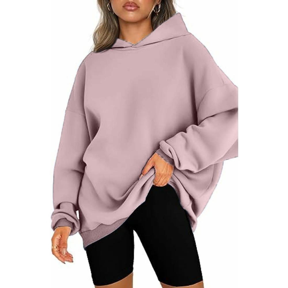 HNXC Damen-Kapuzenpullover und Sweatshirts mit modischem, lässigem, einfarbigem Druck und langen Ärmeln